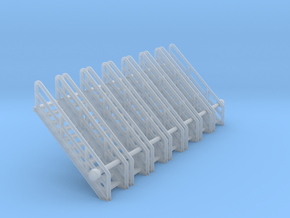 N Scale Stairs 11 (7pc) in Clear Ultra Fine Detail Plastic