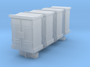 N Scale 4 Relay Cabinets Low in Clear Ultra Fine Detail Plastic