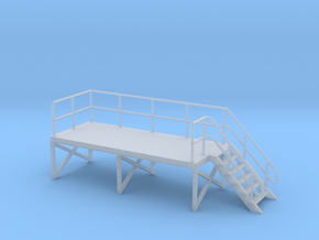 HO Train Crew Platform Stairs Right in Clear Ultra Fine Detail Plastic