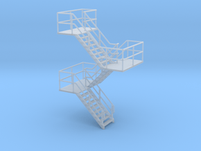 HO Staircase 57.5mm in Clear Ultra Fine Detail Plastic