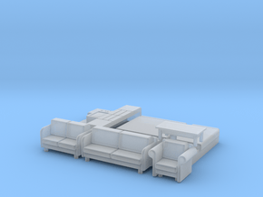 N Scale House Furniture 70s-80s in Clear Ultra Fine Detail Plastic