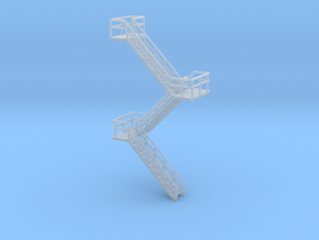N Scale Staircase H60.4mm in Clear Ultra Fine Detail Plastic