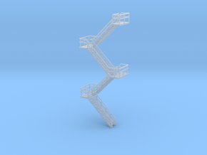 N Scale Staircase H80mm 5 flights in Clear Ultra Fine Detail Plastic