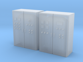 N Scale 2 Control Cabinets in Clear Ultra Fine Detail Plastic