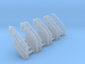 Z Scale Industrial Stairs 4 (4pc) in Clear Ultra Fine Detail Plastic
