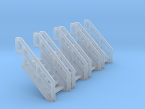 Z Scale Industrial Stairs 6 (4pc) in Clear Ultra Fine Detail Plastic