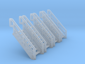 Z Scale Industrial Stairs 8 (4pc) in Clear Ultra Fine Detail Plastic