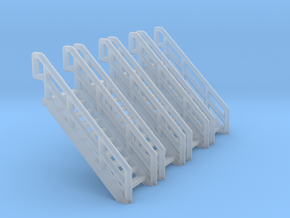 Z Scale Industrial Stairs 10 (4pc) in Clear Ultra Fine Detail Plastic