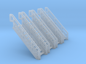 Z Scale Industrial Stairs 11 (4pc) in Clear Ultra Fine Detail Plastic