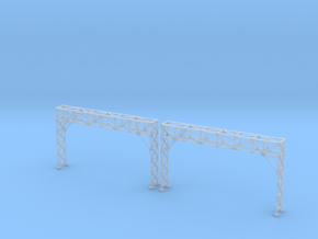 N Scale Signal Bridge Gantry 3 tracks 2pc in Clear Ultra Fine Detail Plastic