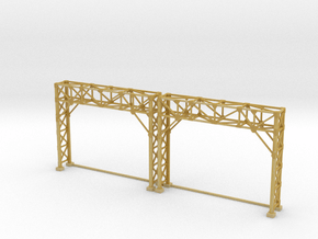 N Scale Signal Bridge Gantry 2 tracks 2pc in Tan Fine Detail Plastic