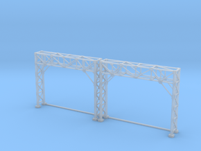 N Scale Signal Bridge Gantry 2 tracks 2pc in Clear Ultra Fine Detail Plastic