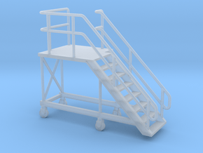HO Train Access Stairs H20mm Right in Clear Ultra Fine Detail Plastic