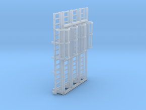 N Scale Cage Ladder 32mm (Platform) in Clear Ultra Fine Detail Plastic