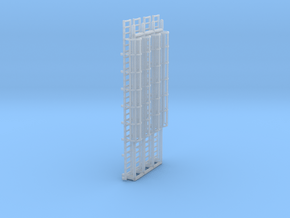 N Scale Cage Ladder 56mm (Platform) in Clear Ultra Fine Detail Plastic