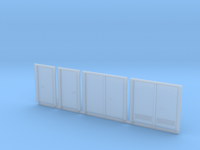 HO Scale Doors 4pc in Clear Ultra Fine Detail Plastic