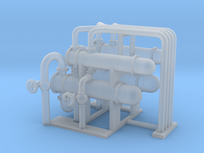 N Scale Heat Exchanger #4 w Pipes in Clear Ultra Fine Detail Plastic