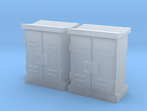 1:64 2 Relay Cabinets #4 in Clear Ultra Fine Detail Plastic