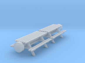 N Scale 2x Picnic Bench in Clear Ultra Fine Detail Plastic