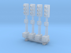N Scale 4 Temporary Traffic Lights in Clear Ultra Fine Detail Plastic