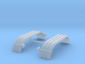 1/64th UFS Tandem Fenders ribbed curved in Clear Ultra Fine Detail Plastic