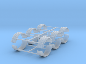 1/64th Single tire fender set of six in Clear Ultra Fine Detail Plastic