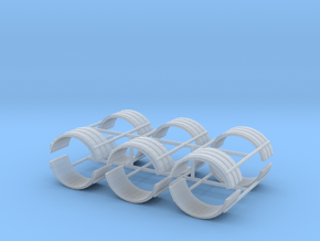1/50th Dual Tire Fenders set of six in Clear Ultra Fine Detail Plastic