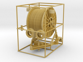 1/87th HO Scale Cable Reel Spool Trailer in Tan Fine Detail Plastic