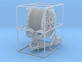 1/87th HO Scale Cable Reel Spool Trailer in Clear Ultra Fine Detail Plastic