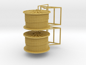 1/50th Pair of Cable Reel Spools on mounts in Tan Fine Detail Plastic