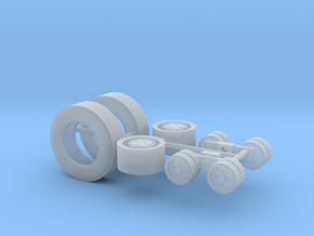 1/64th Asphalt Paver wheels in Clear Ultra Fine Detail Plastic
