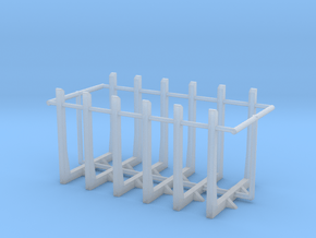 1/50th set of six straight truck log bunks in Clear Ultra Fine Detail Plastic