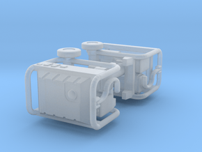 1/87th pair of Generac type portable generators in Clear Ultra Fine Detail Plastic