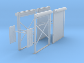 1/64th Truck Shop or Warehouse door set in Clear Ultra Fine Detail Plastic