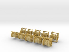 1/64th set of ten Fire Hose Reels in Tan Fine Detail Plastic