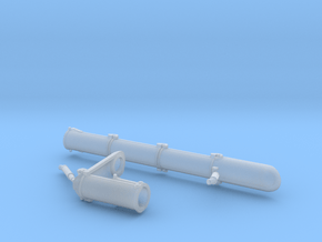 1/87th Chutes for Front Discharge Cement Mixer  in Clear Ultra Fine Detail Plastic