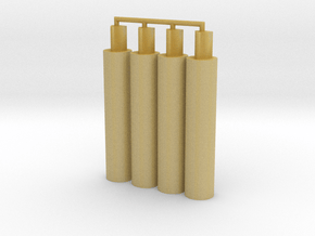 4x Thick Pegs 2.0 in Tan Fine Detail Plastic