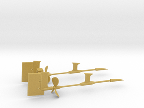 1/72 Props SET Supports And Rudders in Tan Fine Detail Plastic