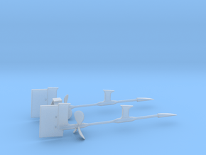 1/72 Props SET Supports And Rudders in Clear Ultra Fine Detail Plastic