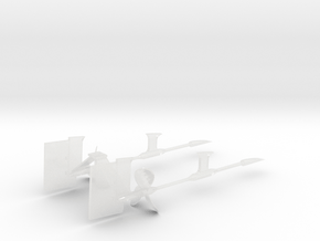 1/125 Props SET supports And Rudders in Clear Ultra Fine Detail Plastic