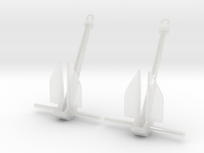1/72 USN Anchors, Destroyer (5000 lbs.) v2 in Clear Ultra Fine Detail Plastic