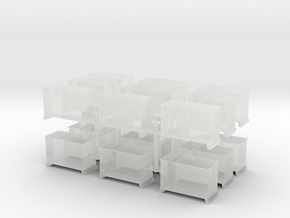 1/144 DKM 8.8cm and 10.5cm Ammo Box Set x18 in Clear Ultra Fine Detail Plastic