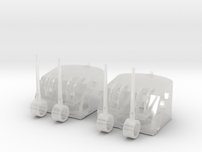 1/240 5"/38 cal. Mk.12 Twin Mounts Set x2 in Clear Ultra Fine Detail Plastic
