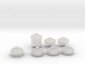 1/32 conning tower hatches SET x7 in Clear Ultra Fine Detail Plastic