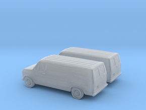 1/160 2X 1985 Ford Econoline in Clear Ultra Fine Detail Plastic