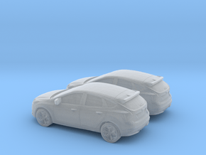 1/160 2X 2012 Ford Focus in Clear Ultra Fine Detail Plastic