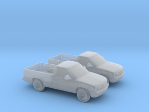 1/160 2X 1994-97 Chevrolet S 10 Single Cab in Clear Ultra Fine Detail Plastic