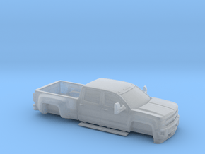 1/64 2015 Chevrolet Silverado Dually No Tires in Clear Ultra Fine Detail Plastic