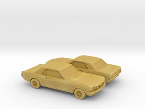 1/148 2X 1964 Ford Mustang GT in Tan Fine Detail Plastic