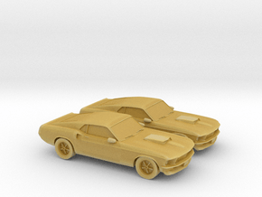 1/148 2X 1969 Ford Mustang Boss 429 in Tan Fine Detail Plastic